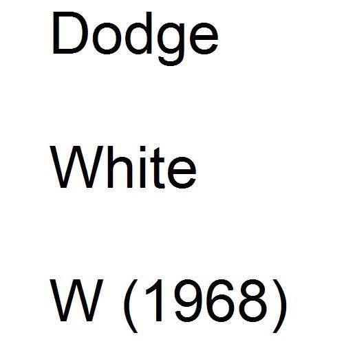 Dodge, White, W (1968).